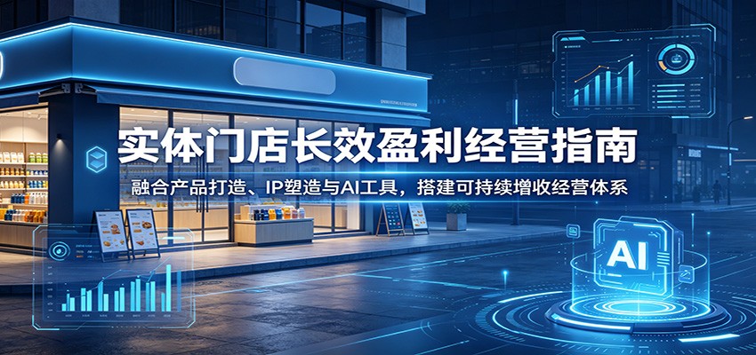 实体门店长效盈利经营指南：融合产品打造、IP塑造与AI工具，搭建可持续增收经营体系-九节课