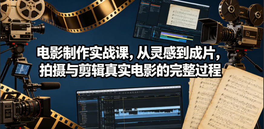 电影制作实战课，从灵感到成片，拍摄与剪辑真实电影的完整过程【原创双语字幕】-九节课