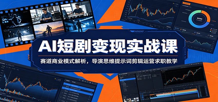 AI短剧变现实战课：赛道商业模式解析，导演思维提示词剪辑运营求职教学-九节课