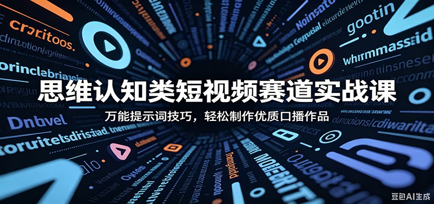 思维认知类短视频赛道实战课：万能提示词技巧，轻松制作优质口播作品-九节课