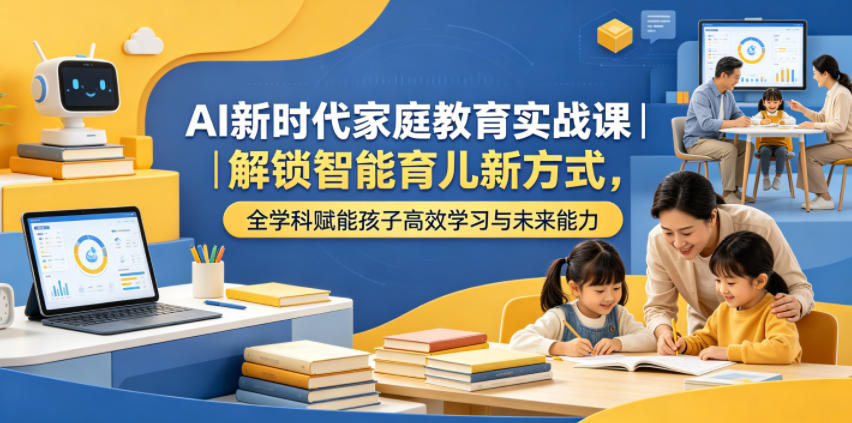 AI新时代家庭教育实战课｜解锁智能育儿新方式，全学科赋能孩子高效学习与未来能力-九节课