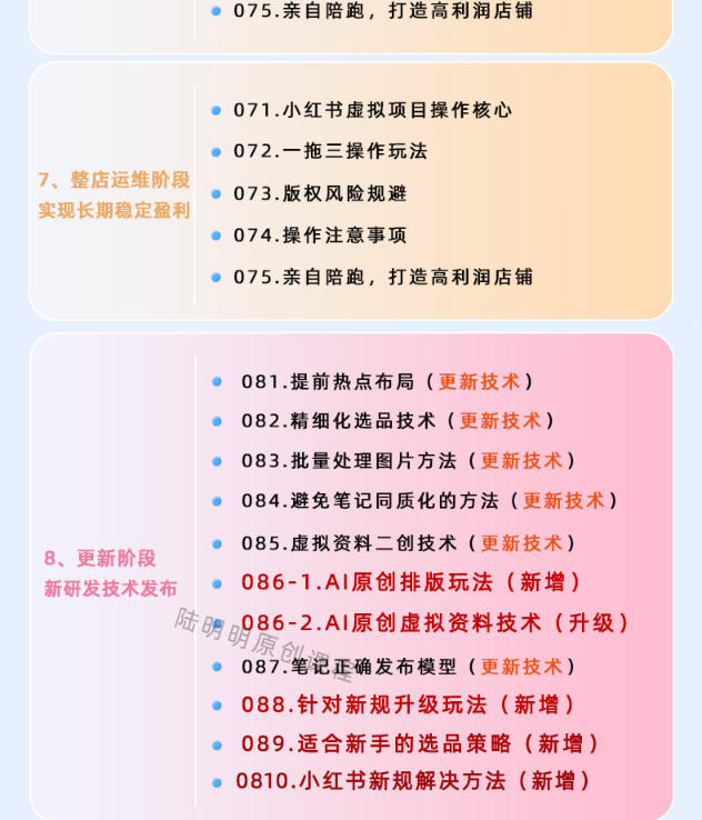图片[6]-小红书虚拟项目特训班9.0，AI原创PPT技术全跑通，单店纯利润几个W-九节课