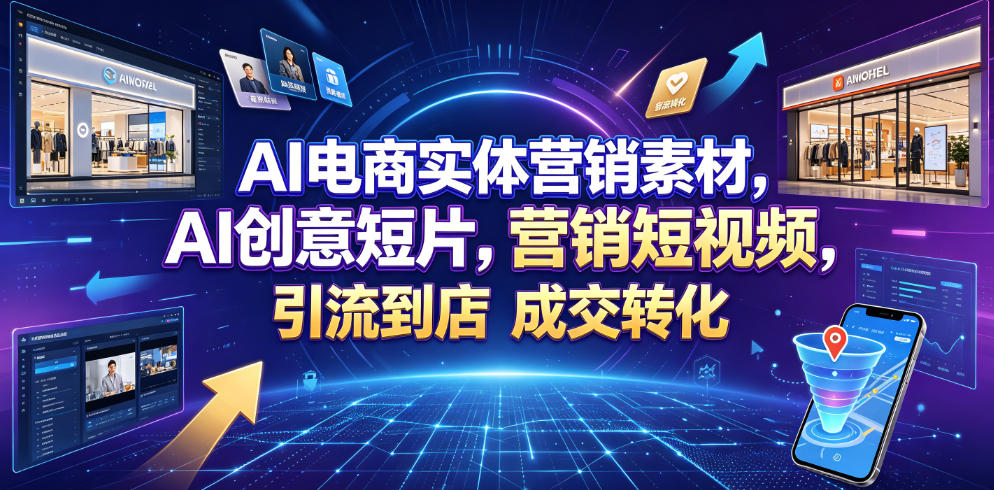 AI电商实体营销素材，AI创意短片，高效打造营销短视频，轻松引流到店，稳定提升门店客流与成交转化-九节课