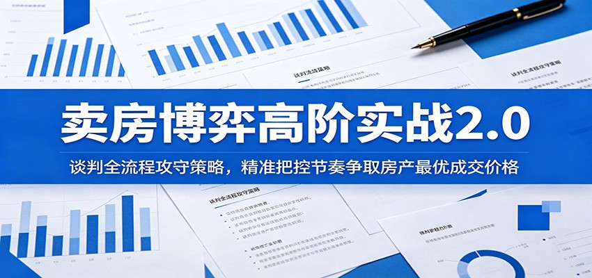 卖房博弈高阶实战2.0：谈判全流程攻守策略，精准把控节奏争取房产最优成交价格-九节课