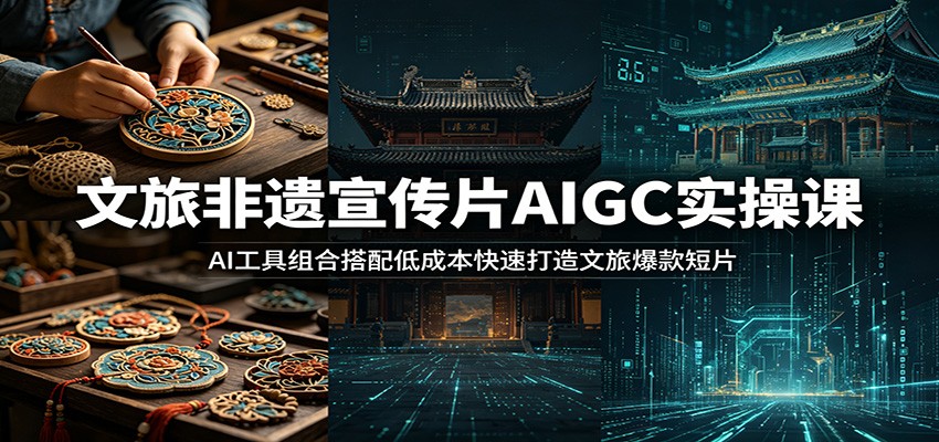 文旅非遗宣传片AIGC实操课：AI工具组合搭配低成本快速打造文旅爆款短片-九节课