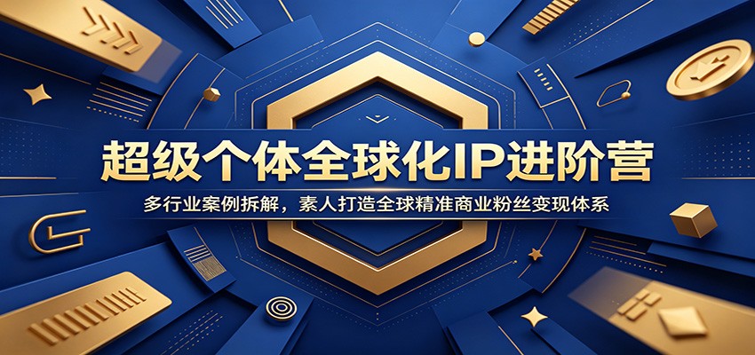 超级个体全球化IP进阶营：多行业案例拆解，素人打造全球精准商业粉丝变现体系-九节课