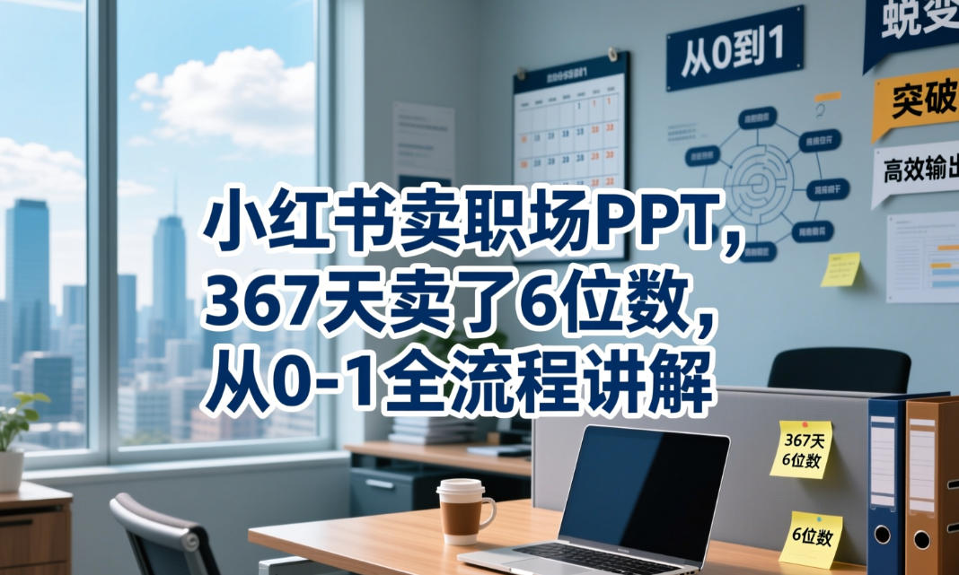 小红书卖职场PPT，367天卖了6位数，从0-1全流程讲解-九节课