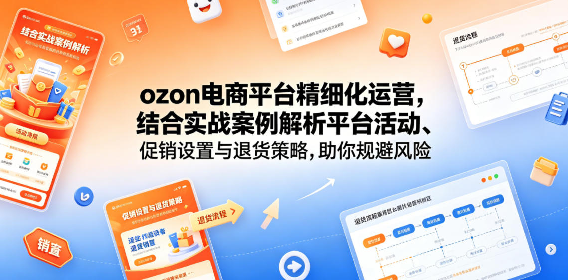 ozon电商平台精细化运营，结合实战案例解析平台活动、促销设置与退货策略，助你规避风险、提升销量-九节课