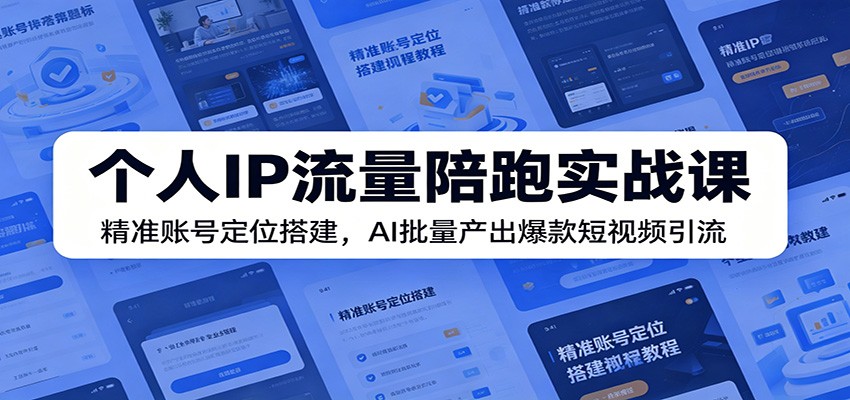 个人IP流量陪跑实战课：精准账号定位搭建，AI批量产出爆款短视频引流-九节课