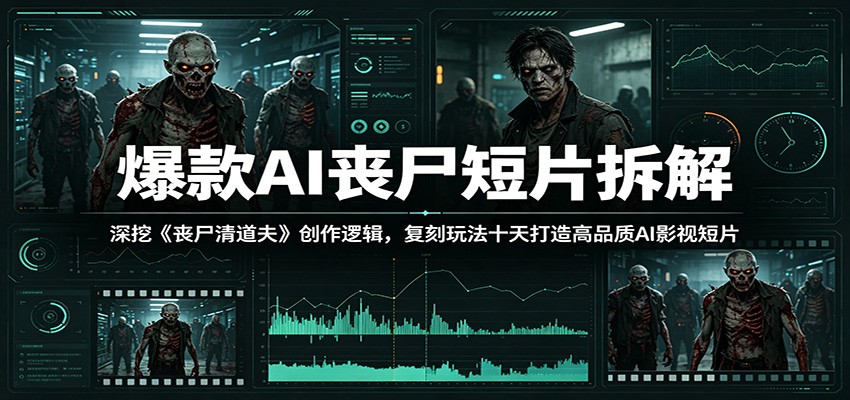 爆款AI丧尸短片拆解：深挖《丧尸清道夫》创作逻辑，复刻玩法快速打造高品质AI影视短片-九节课
