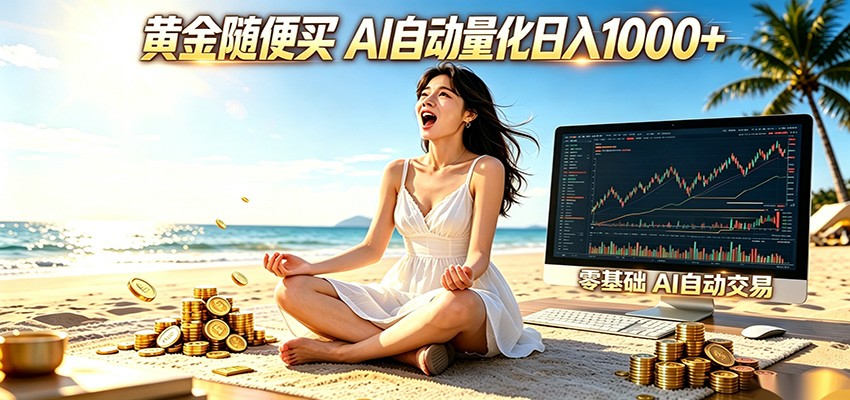黄金随便买？AI自动外汇量化交易 在家当皇帝 日入1000+-九节课