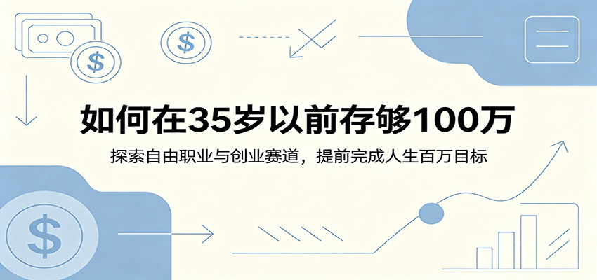 如何在35岁以前存够100万：探索自由职业与创业赛道，提前完成人生百万目标-九节课