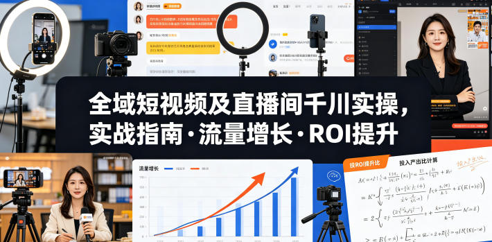 全域短视频及直播间千川实操，实战指南·流量增长·ROI提升（更新）-九节课