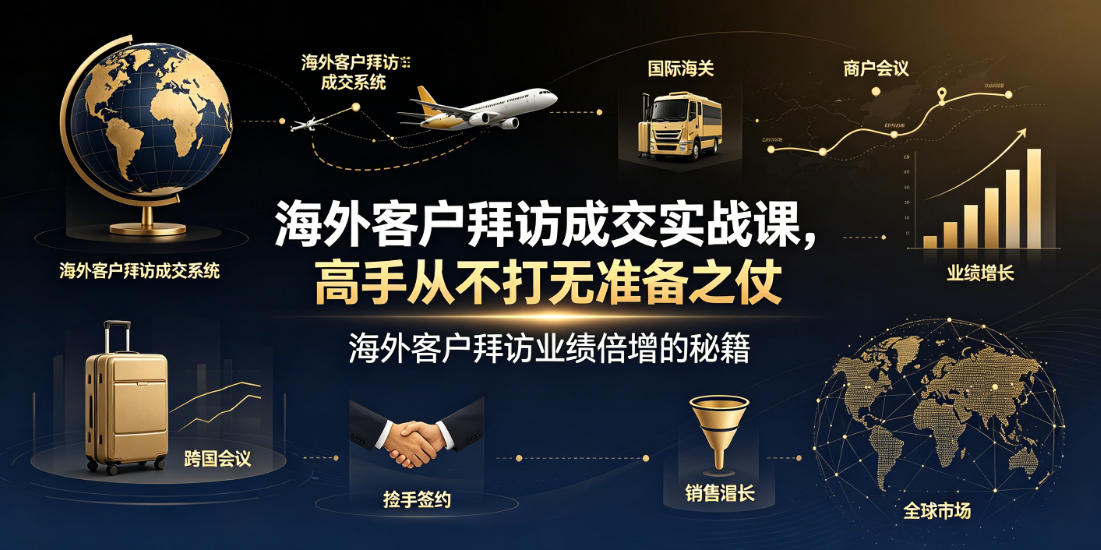 海外客户拜访成交实战课,高手从不打无准备之仗,海外客户拜访业绩倍增的秘籍-九节课