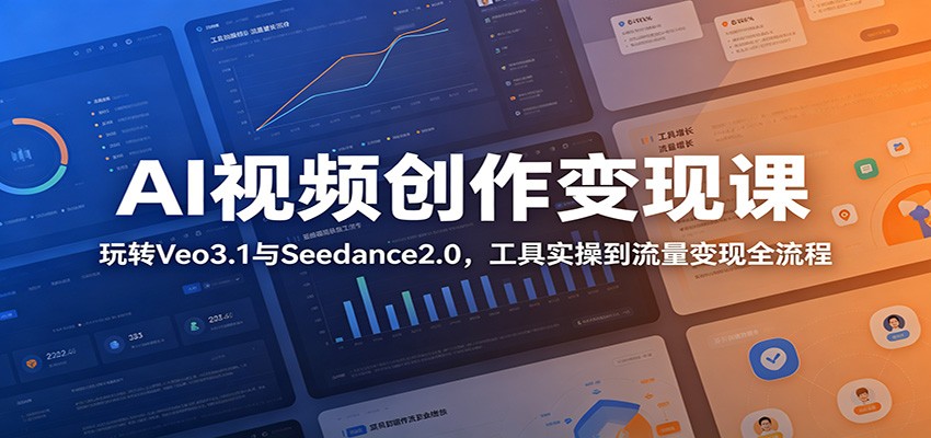 AI视频创作变现课：玩转Veo3.1与Seedance2.0，工具实操到流量变现全流程-九节课
