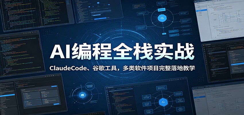 AI编程全栈实战:ClaudeCode、谷歌工具,多类软件项目完整落地教学-九节课