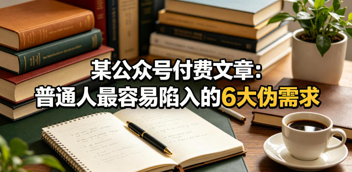 某公众号付费文章：普通人最容易陷入的6大伪需求-九节课