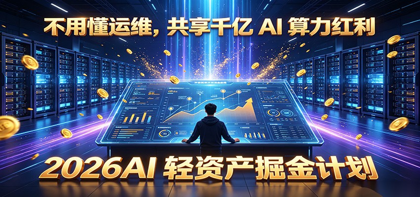 不用懂运维，共享千亿 AI 算力红利，2026AI 轻资产掘金计划-九节课