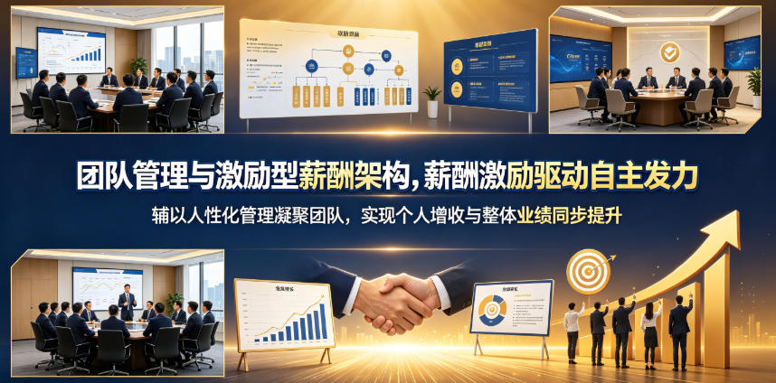团队管理与激励型薪酬架构，薪酬激励驱动自主发力，辅以人性化管理凝聚团队，实现个人增收与整体业绩同步提升-九节课