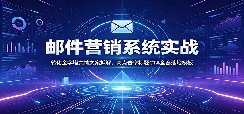 邮件营销系统实战：转化金字塔共情文案拆解，高点击率标题CTA全套落地模板-九节课