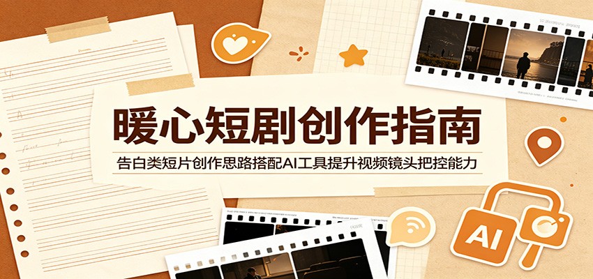 暖心短剧创作指南：告白类短片创作思路搭配AI工具提升视频镜头把控能力-九节课