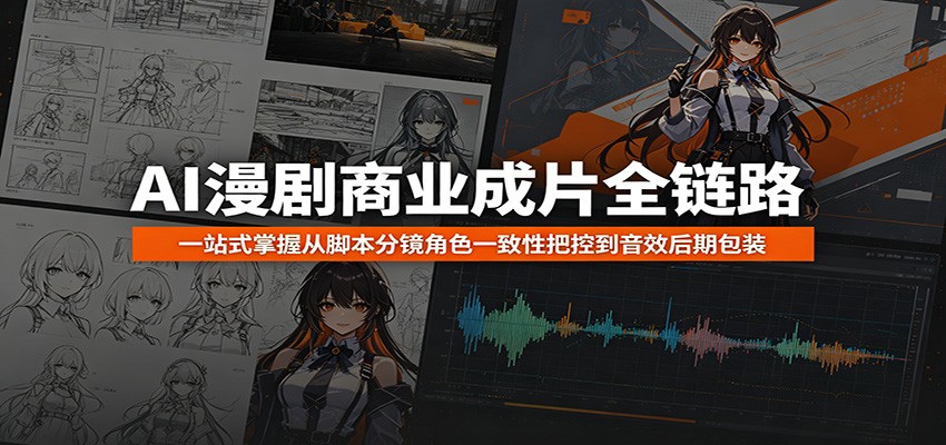 AI漫剧商业成片全链路：一站式掌握从脚本分镜角色一致性把控到音效后期包装-九节课