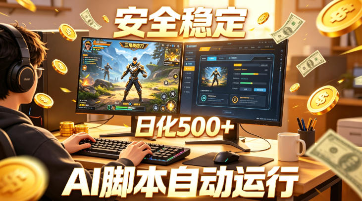 三角洲全自动挂G项目，AI脚本躺賺，日化500+，无需手动操作【揭秘】-九节课