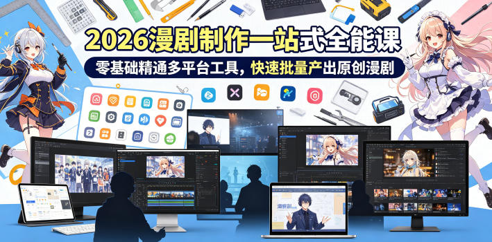 2026 AI漫剧制作一站式全能课，零基础精通多平台工具，快速批量产出原创漫剧-九节课