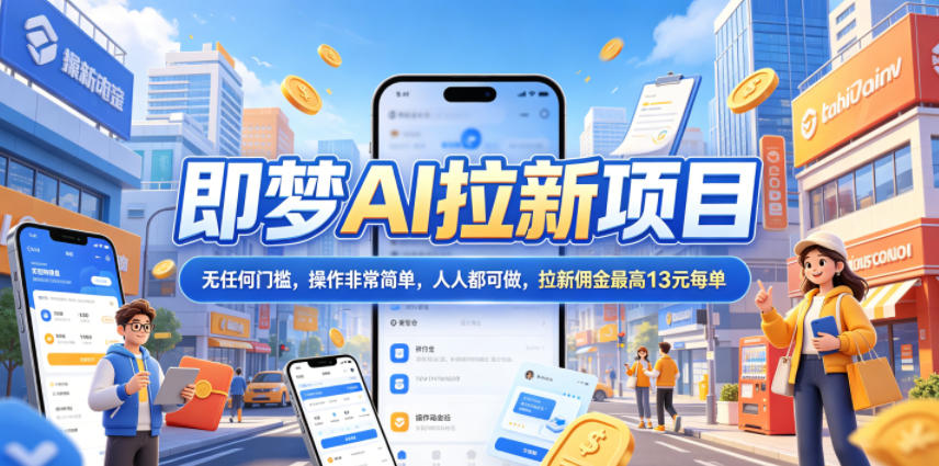 2026年即梦AI拉新项目最新玩法，无任何门槛，操作非常简单，人人都可做，拉新佣金最高13米每单（更新6月24日）-九节课