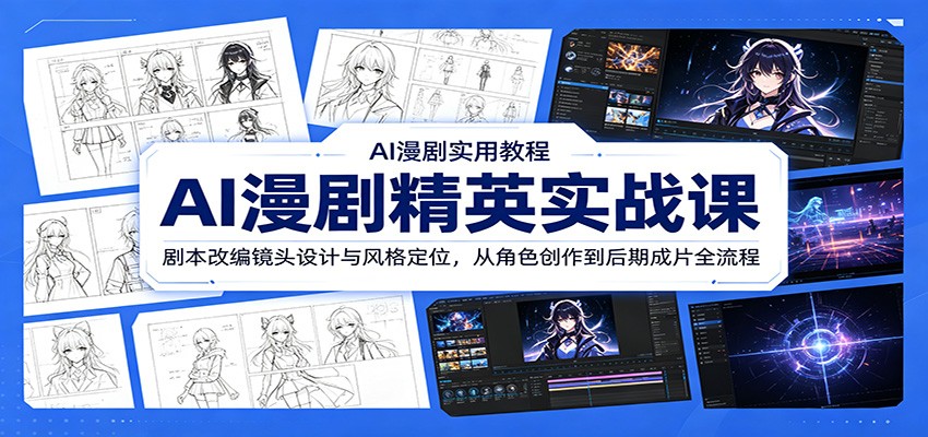 AI漫剧精英实战课：剧本改编镜头设计与风格定位，从角色创作到后期成片全流程-九节课