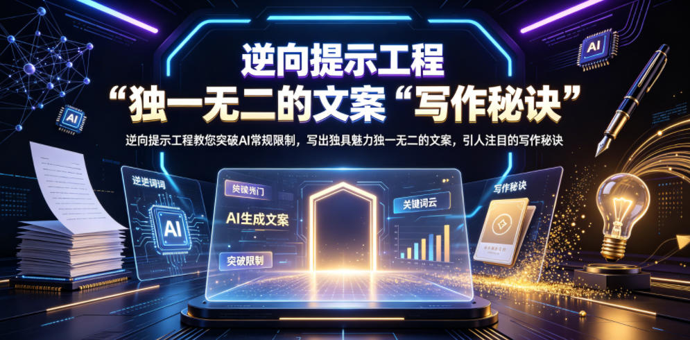 逆向提示工程教您突破AI常规限制，写出独具魅力独一无二的文案，引人注目的写作秘诀【原创双语字幕】-九节课