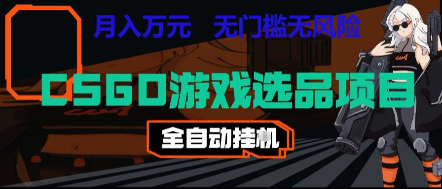 CSGO游戏自动扫货项目，全自动运行，月入1W，无风险，长期稳定可以做【揭秘】-九节课