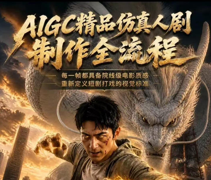 AIGC精品仿真人剧豢龙人全流程制作解析2026，国风仿真人创作+打斗剧情+人设编排，一站式AI短剧入门-九节课