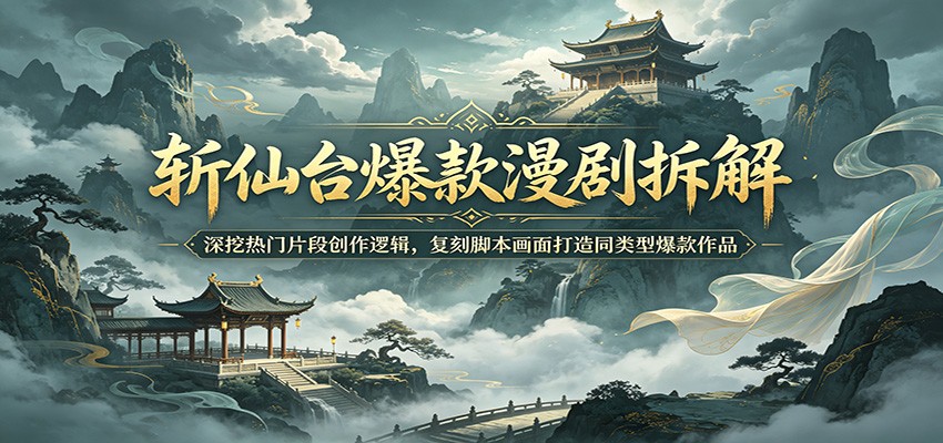 斩仙台爆款漫剧拆解：深挖热门片段创作逻辑，复刻脚本画面打造同类型爆款作品-九节课