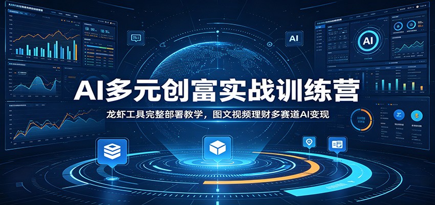 AI多元创富实战训练营：龙虾工具完整部署教学，图文视频理财多赛道AI变现-九节课