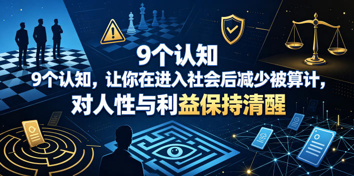 付费文章:9个认知,让你在进入社会后减少被算计,对人性与利益保持清醒-九节课