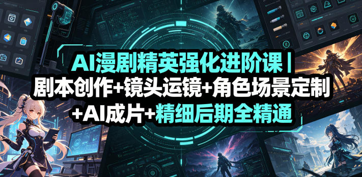 AI漫剧精英强化进阶课｜剧本创作+镜头运镜+角色场景定制+AI成片+精细后期全精通-九节课