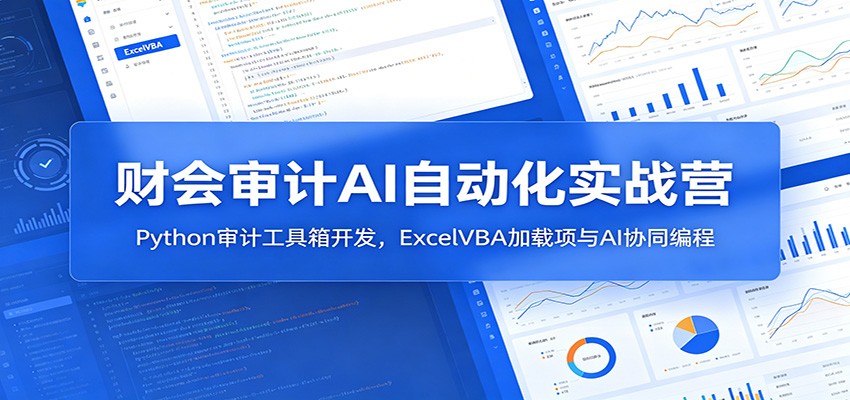 财会审计AI自动化实战营：Python审计工具箱开发，ExcelVBA加载项与AI协同编程-九节课