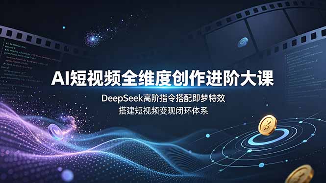 （19153期）AI短视频全维度创作进阶大课，DeepSeek高阶指令搭配即梦特效，搭建短视频变现闭环体系-九节课