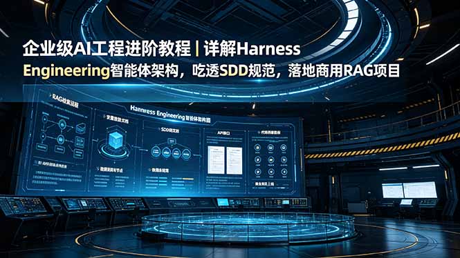 （19158期）企业级AI工程进阶教程｜详解Harness Engineering智能体架构，吃透SDD规范，落地商用RAG项目-九节课