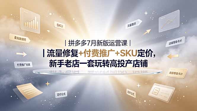 （19167期）2026拼多多掘金运营私教大课-7月，流量推广定价申诉全覆盖，一套打法稳定店铺长期出单-九节课