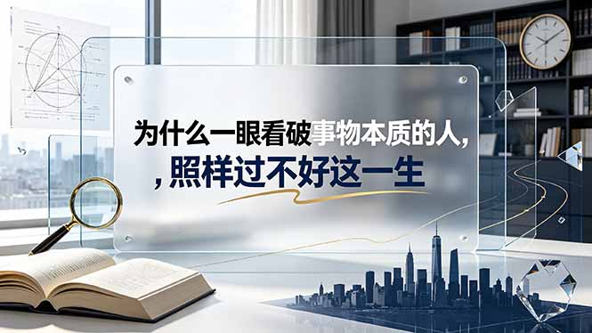 （19165期）付费文章：为什么一眼看破事物本质的人，照样过不好这一生-九节课