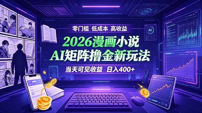 （19219期）爆款小说漫画大阅读    ai矩阵操作    当天可见收益  日入400+    零门槛    高收益-九节课