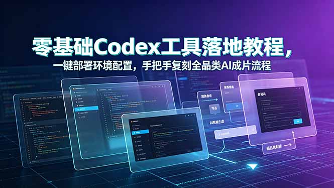 （19152期）零基础Codex工具落地教程，一键部署环境配置，手把手复刻全品类AI成片流程-九节课