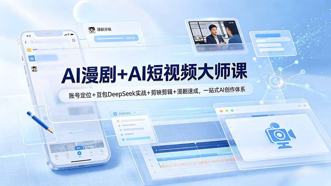 （19147期）AI漫剧+AI短视频大师课：账号定位+豆包DeepSeek实战+剪映剪辑+漫剧速成，一站式AI创作体系-九节课