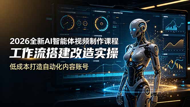 (19127期)2026全新AI Codex智能体视频制作课程,工作流搭建改造实操,低成本打造自动化内容账号-九节课