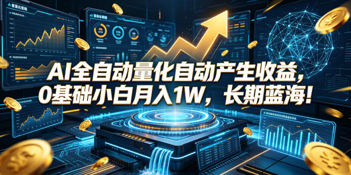 AI全自动量化自动产生收益，0基础小白月入1W，长期蓝海！【揭秘】-九节课