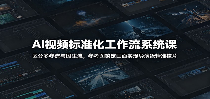 AI视频标准化工作流系统课：区分多参流与图生流，参考图锁定画面实现导演级精准控片-九节课
