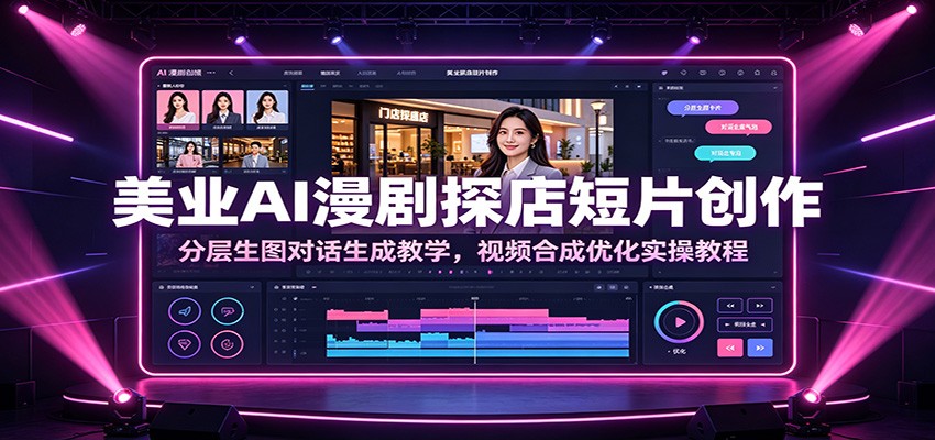 美业AI漫剧探店短片创作：分层生图对话生成教学，视频合成优化实操教程-九节课