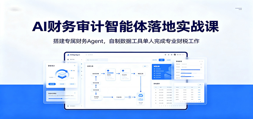 AI财务审计智能体落地实战课：搭建专属财务Agent，自制数据工具单人完成专业财税工作-九节课
